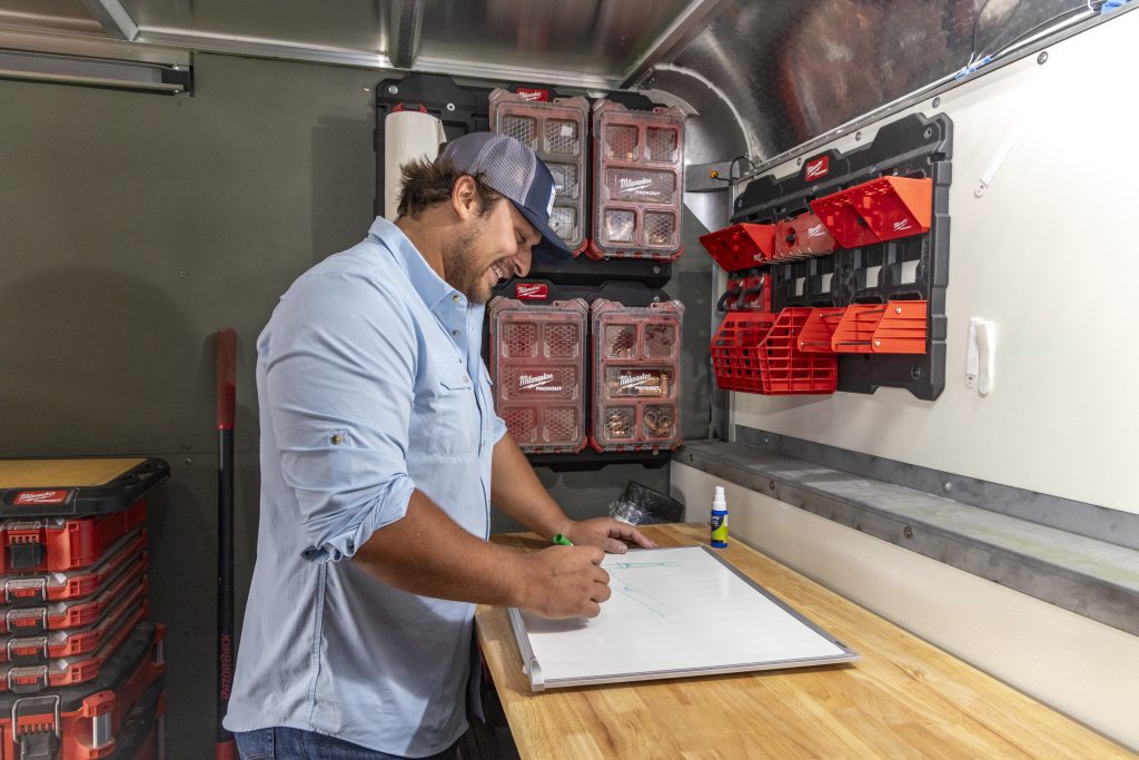 Working in truck