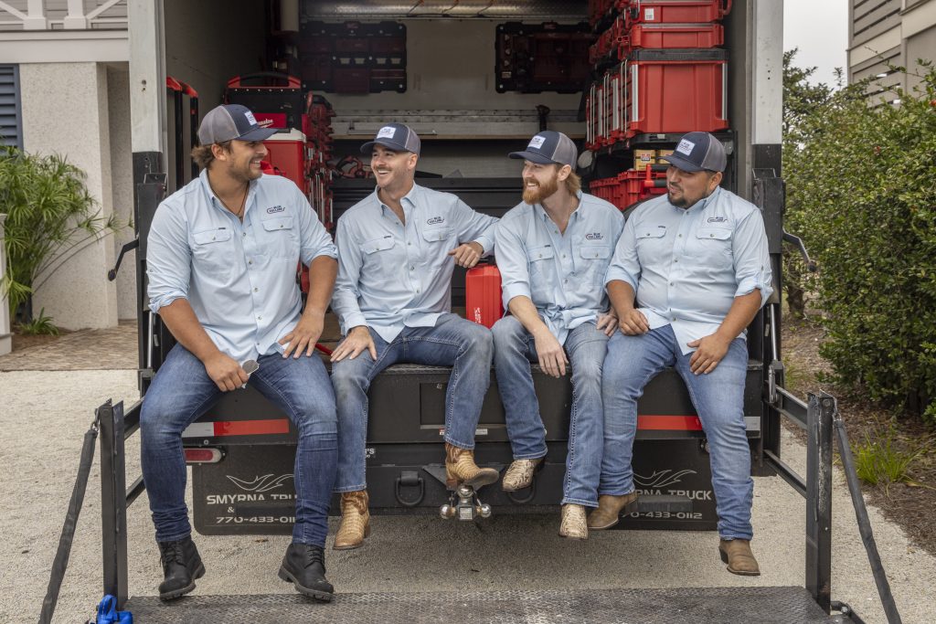 Crew with truck