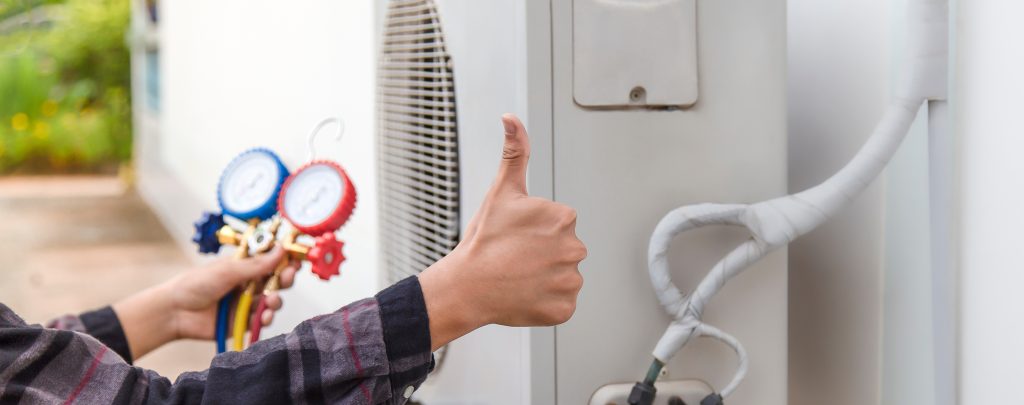 Man Checking HVAC Unit
